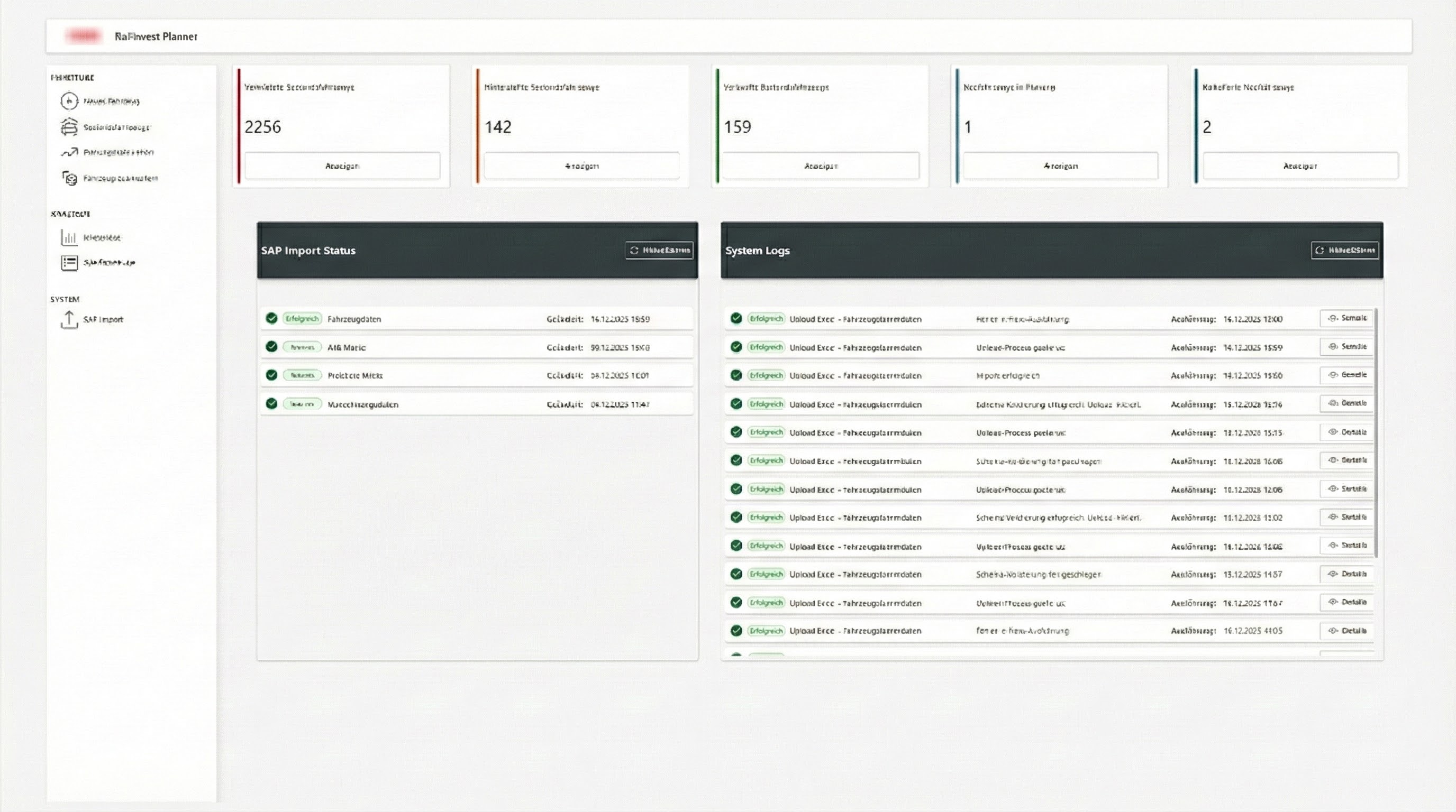 RailInvest Planner Dashboard